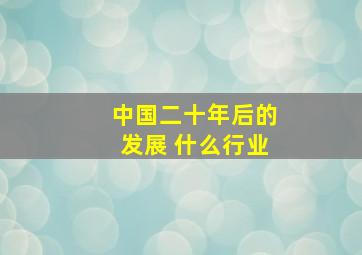 中国二十年后的发展 什么行业